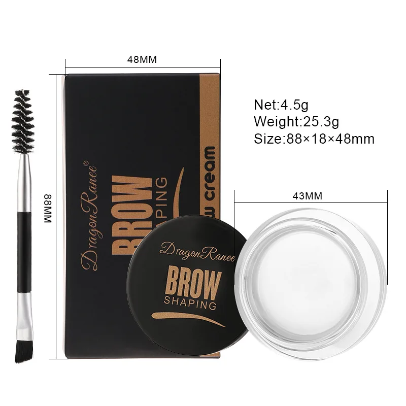 White Bushy Eyebrow Gel - European & American Style, Long-lasting Setting Pomade Soap Wax, Volumizing Sculpting Eyebrow Pen for