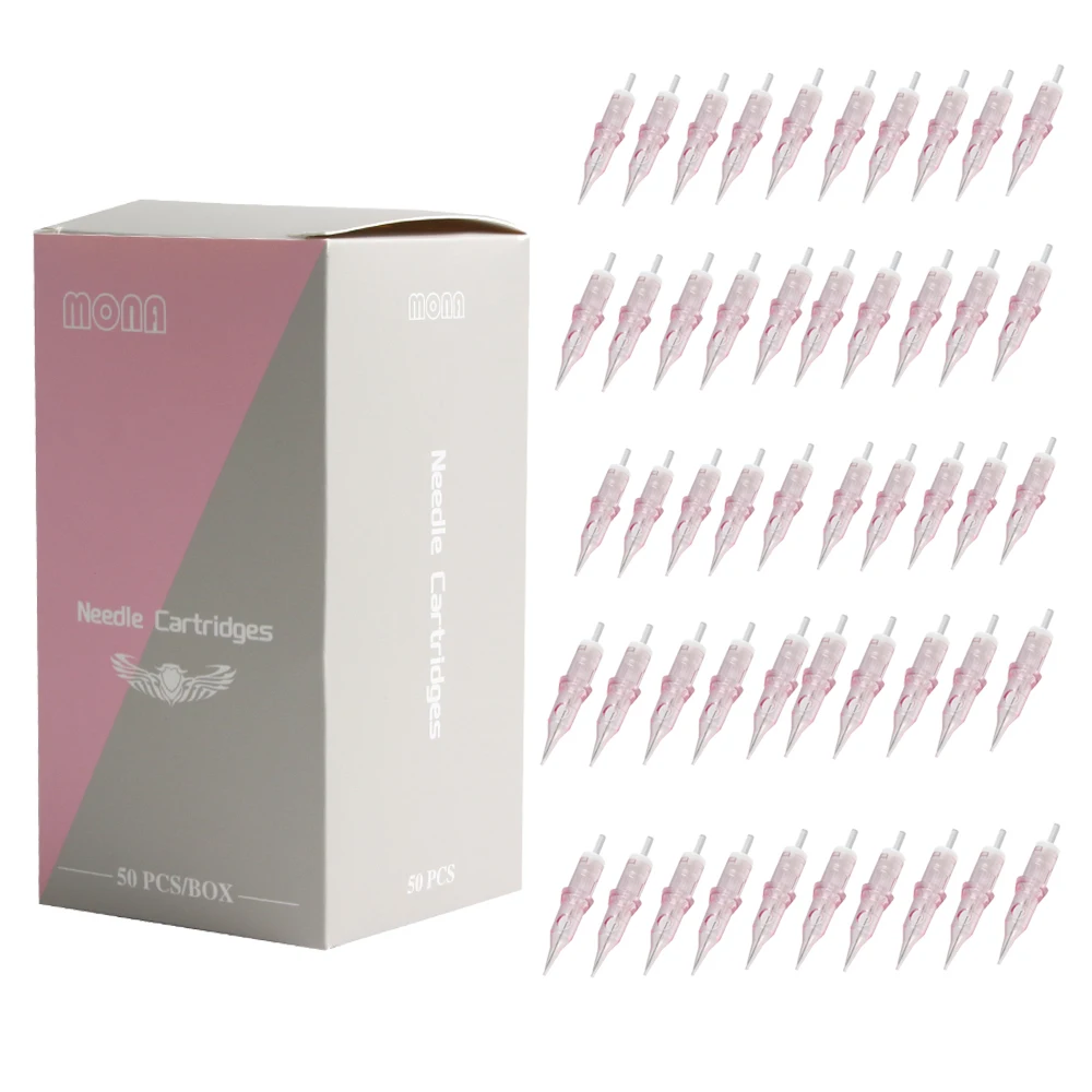 50Pcs tattoo cartridge Disposable Sterilized Safety Tattoo Needles MIX size semi permanent makeup cartridge needle for tattooing