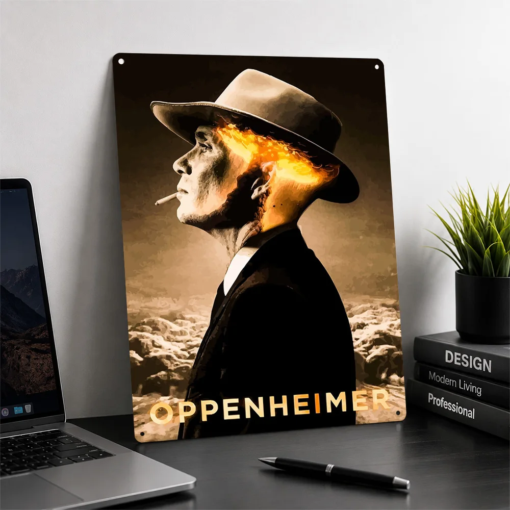Oppenheimer Personalized 3D Textured Metal Poster Wall Art Vintage Tin Signs for Bar Accessories Living Room Decoration Man Home