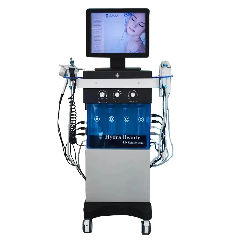 Multifunctional 18 In 1 Hydra Oxygen Facial Machine Deep Skin Cleansing Blackhead Removal Water Peeling Facial Hydration Machine