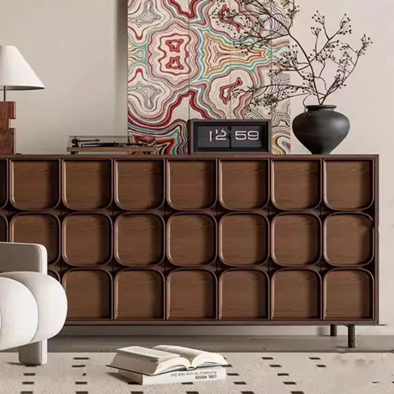 خزانة مدخل أمريكية قديمة، خزانة غرفة معيشة عتيقة، ديكور من الخشب الصلب الشمالي، خزانة جانبية لتناول الطعام بتصميم فرنسي