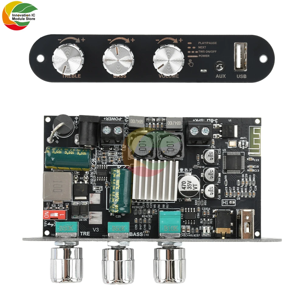 Amplifier Board Module ZK-1001U DC 9-24V Mono 100W BT AMP Amplificador Home Theater TPA3116D2 Female Socket 5.5 * 2.1 Interface