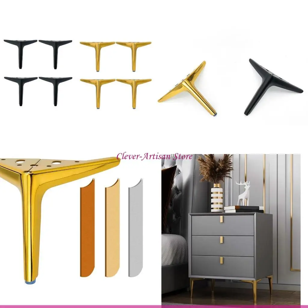 

E06B 4 шт. металлические ножки для дивана, современные стили, сменная мебельная ножка, треугольные ножки для шкафа, стол, шкаф,