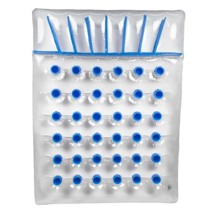

Outdoor inflatable pool float for adults, PVC material, blue color, extra-large double French pocket design for two people