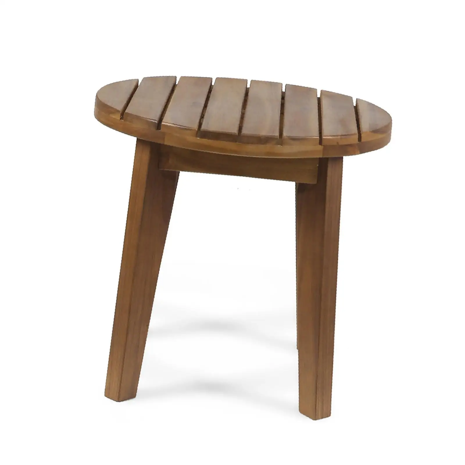 طاولة جانبية من خشب السنط مقاس 16 بوصة للاستخدام الخارجي، لمسة نهائية من خشب الساج #4