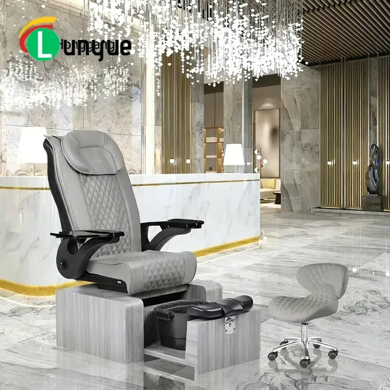 Modern European Luxury Pipeless Foot Spa Electric Massage Throne Chair for Nail Living Room Furniture Set Comfortable