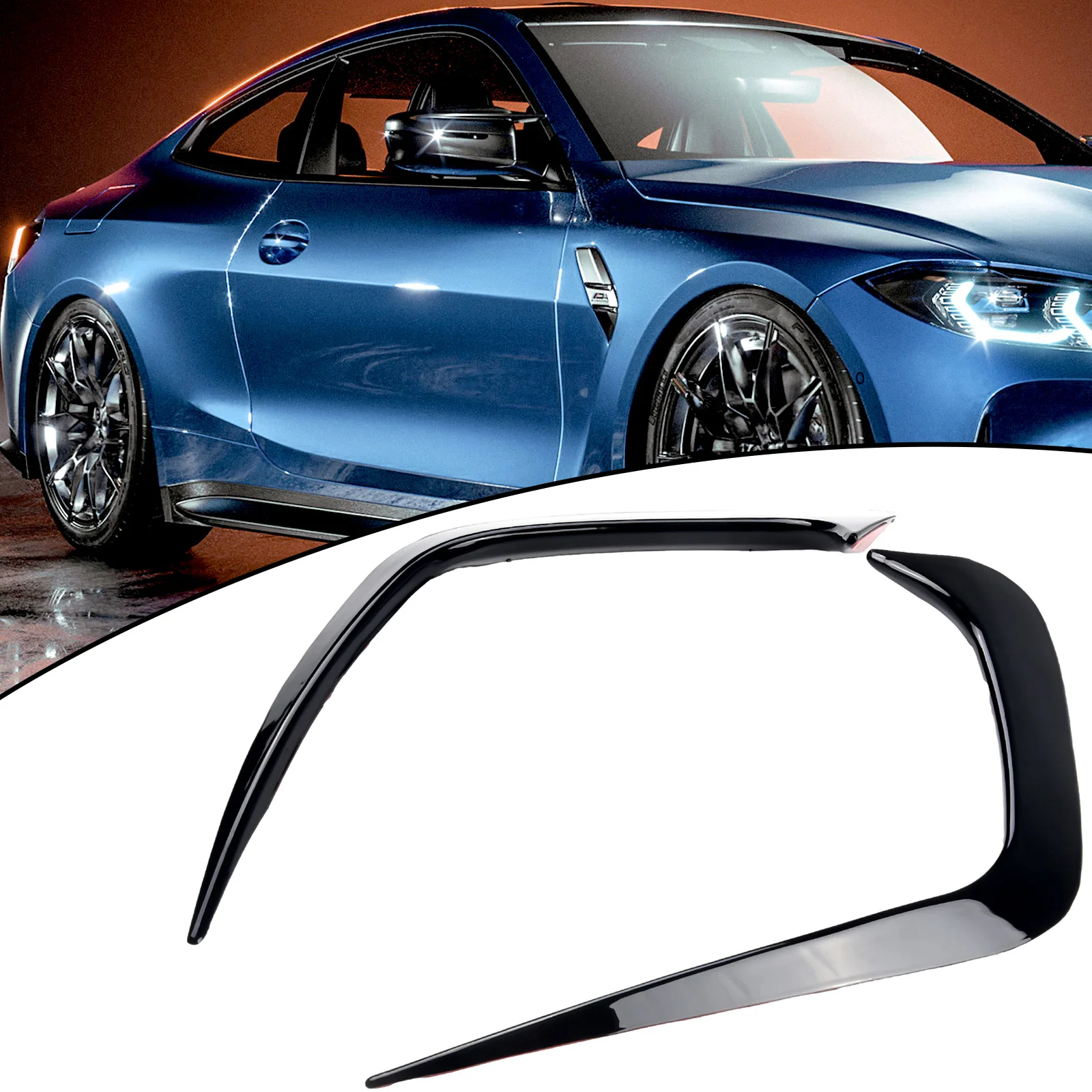 

Rear Bumper Splitter Canard Cover Spoiler Vent Sticker for BMW For G20 G28 2019 and Newer Models 2PCS for Rear Left Right