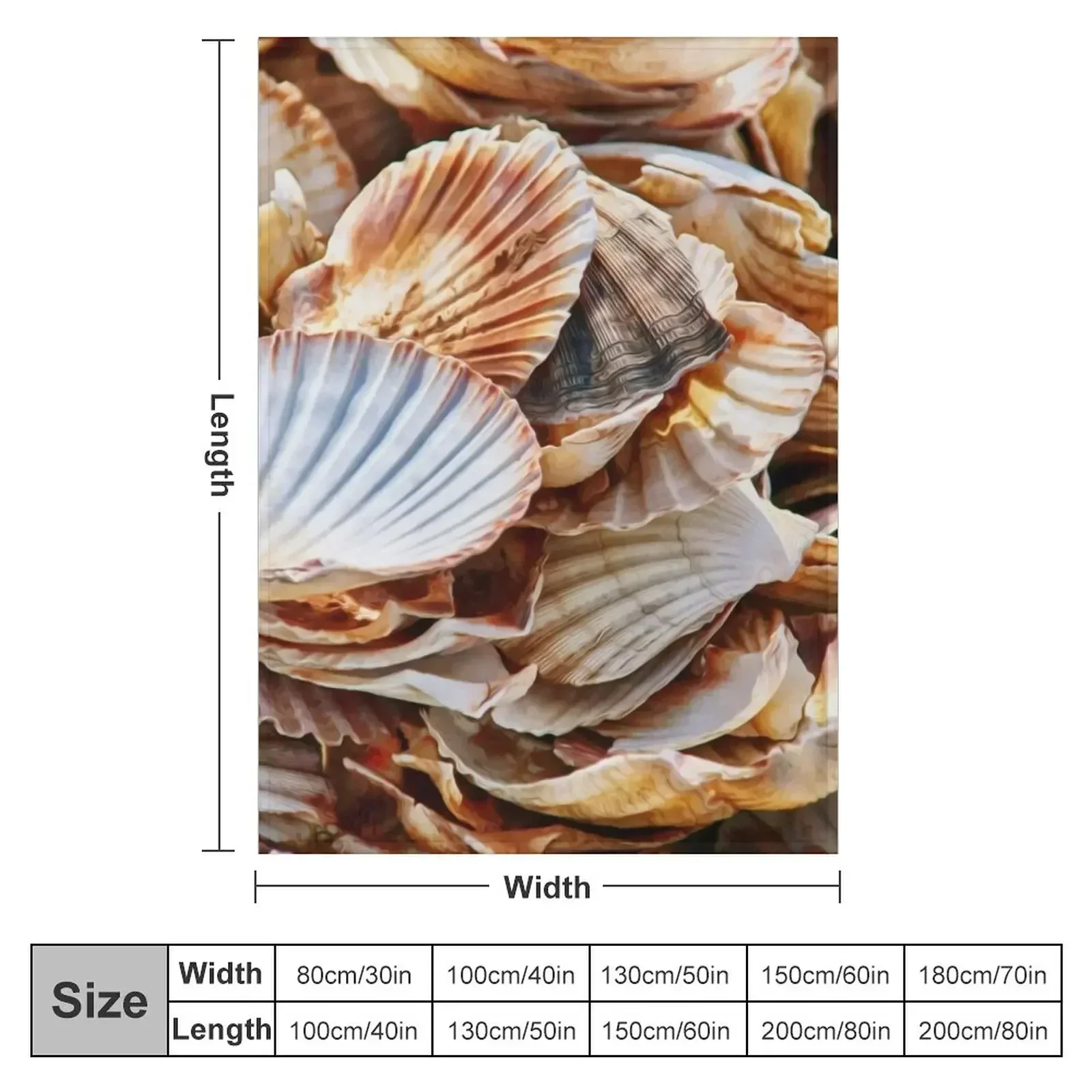 New Seashells, Seashells Throw Blanket Cute funny gift For Sofa Thin Flannel Blankets