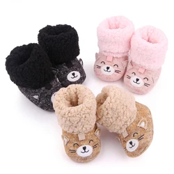 Inverno autunno neonate ragazzi stivaletti peluche stivali da neve neonato carino fiore animale scarpe di cotone caldo scarpe moda bambino