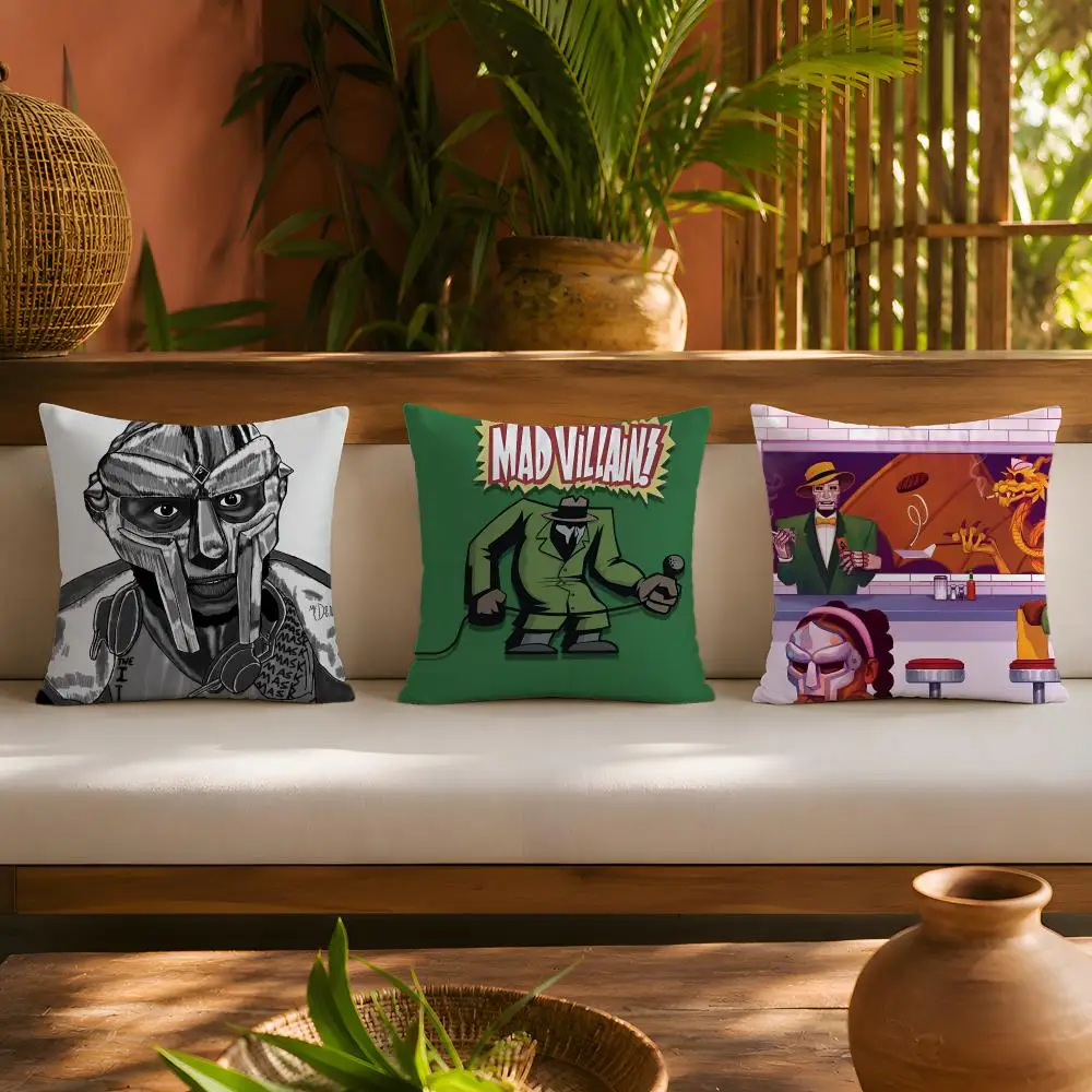 MFDOOM Music Cushion Cover 1pc Square Plush Pillow Cover Soft Fuzzy Removable Washable Sofa Bed Bedroom Decor