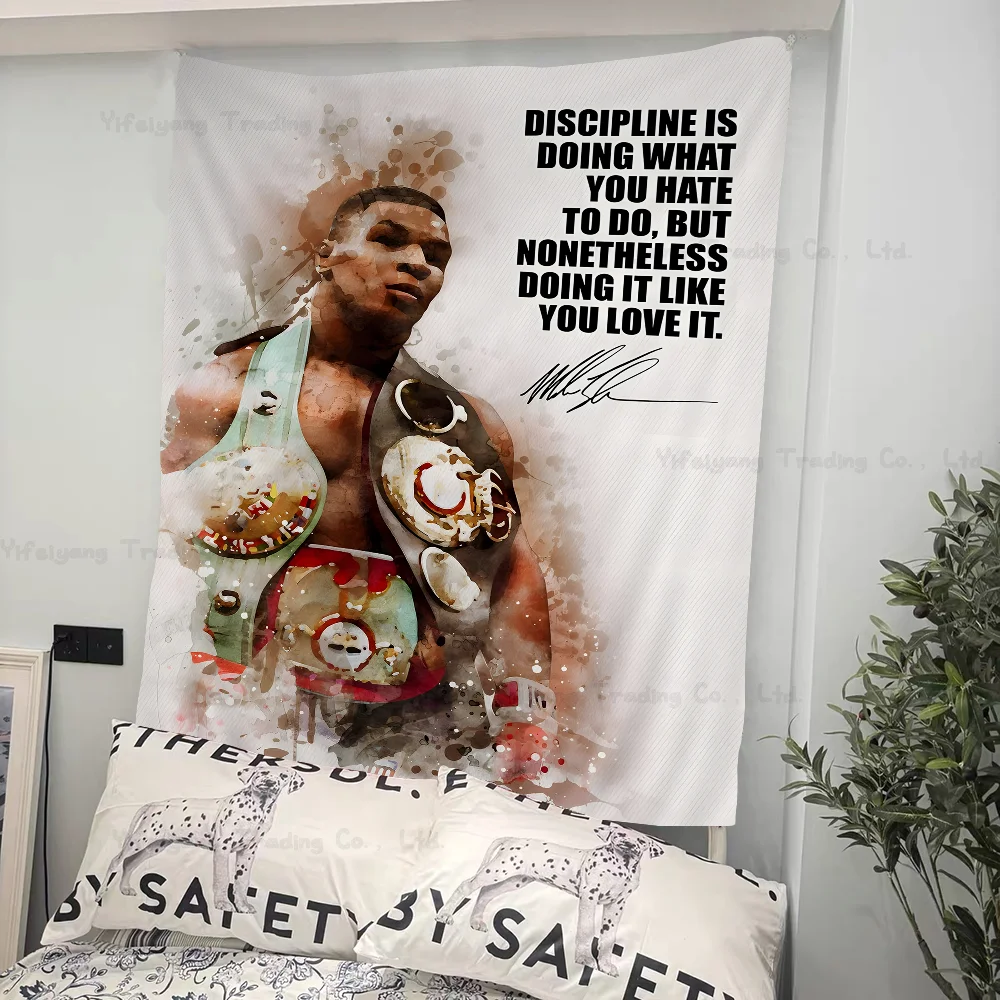 

Boxer Mike Tyson Inspirational Quotes Colorful Tapestry Wall Hanging Bohemian Wall Tapestries Mandala Wall Art Decor