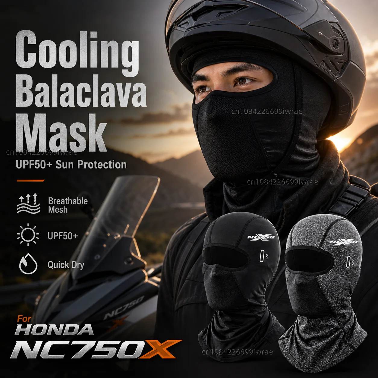 Cooling Motorcycle Balaclava Mask UPF50+ UV Protection Breathable Face Cover Summer For HONDA NC750X NC 750X NC750 X
