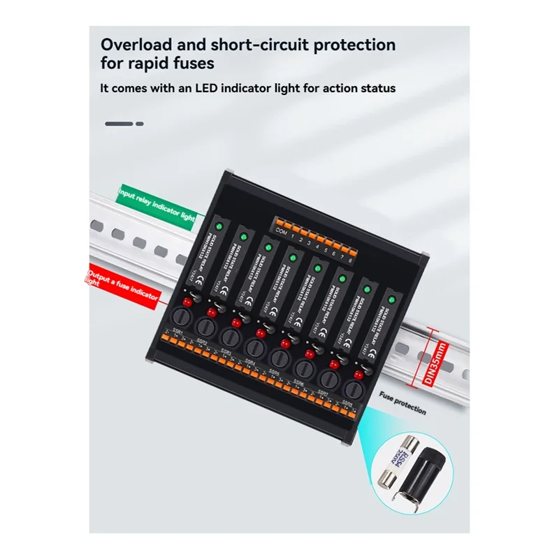 【Exclusive!】DC Inline Solid State Relay Module RT-SSK Non-Contact DC PLC AC Amplifier Board 5-24V Fuse Protections