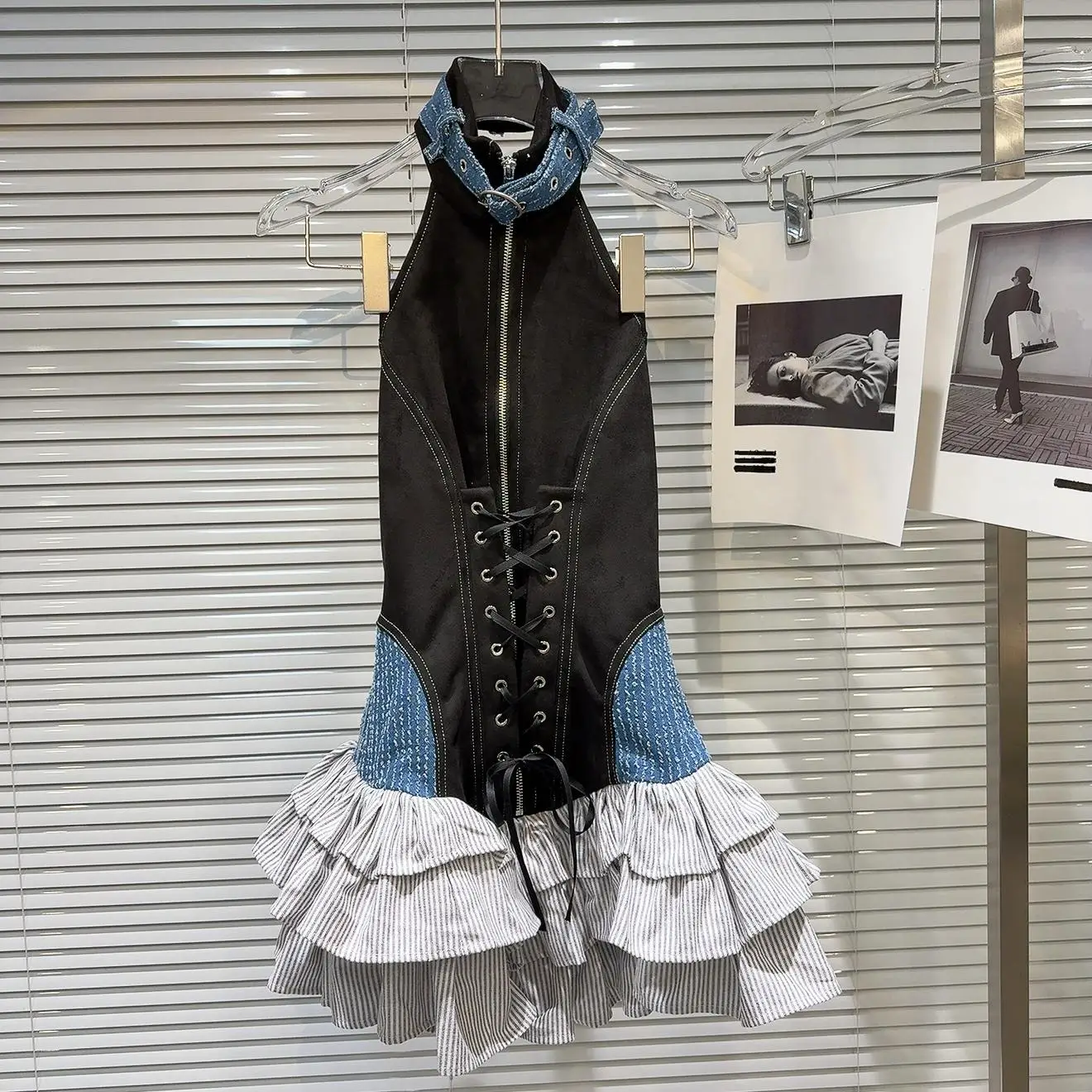 Mode doux Cool épicé fille cravate Ba Dr gonflé Svel gilet Dr suspendu Ne gilet Dr printemps 2025 femmes Faion