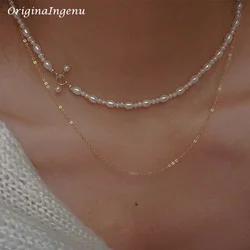 Natural Pearl Necklace 14K Gold Filled Handmade Pendants Vintage Jewelry Tarnish Resistant  Jewelry for Women