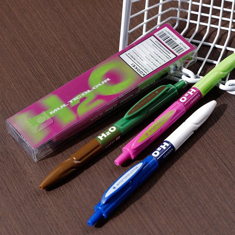 Creative Design Contrasting Color Pen Holder Trendy Pattern 0.5 Neutral Pen Oasis Currency Pattern Postmark Kawaii Pens Cute