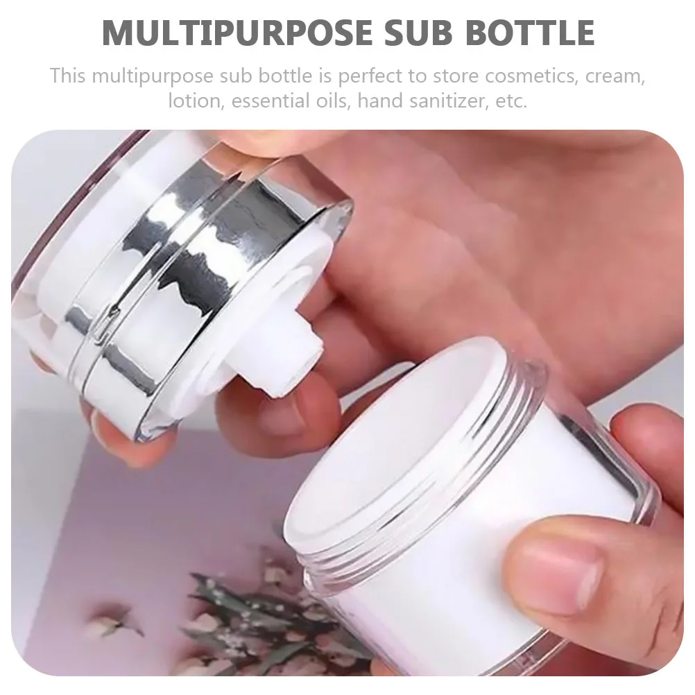 

3Pcs Airless Lotion Containers Multipurpose Pump Bottles Cream Storage Durable Leakproof Portable Sub Package