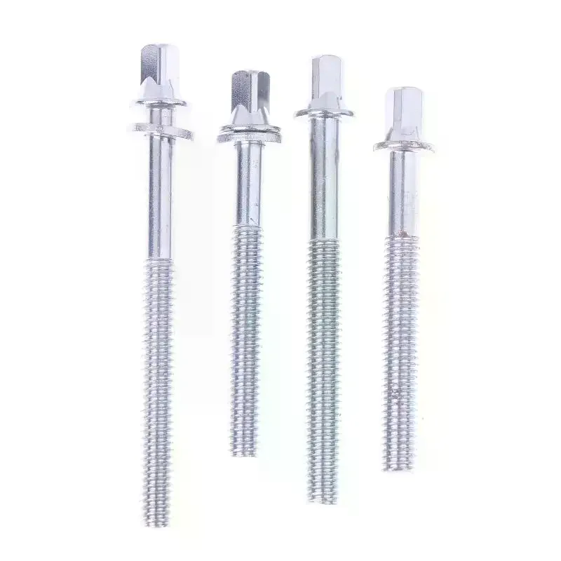 Pernos duraderos de terminal de tambor de 5/6 mm, paquete de 12 varillas de tensión de tambor con arandelas diseñadas para reparaciones de tambores de jazz
