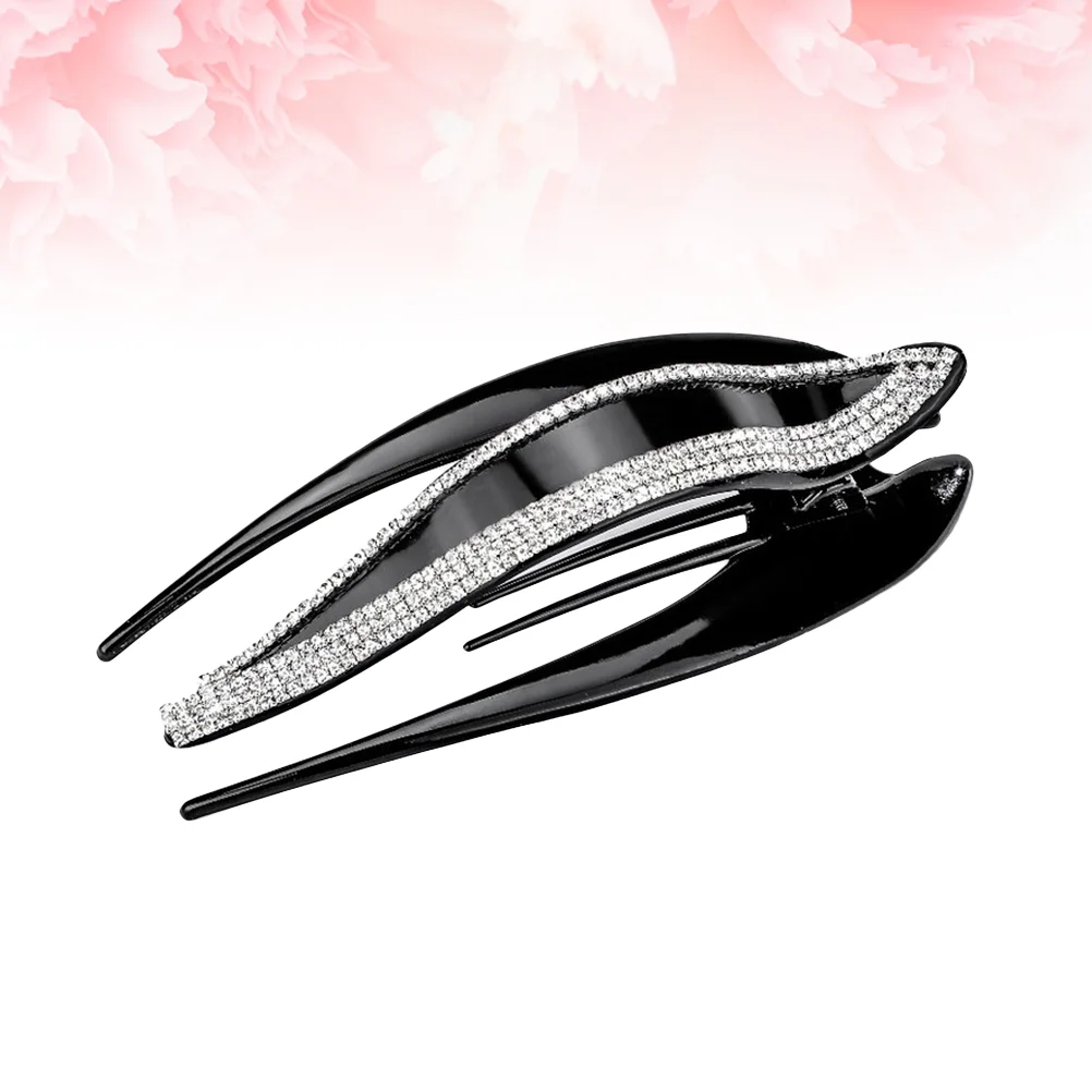 Headwear Women Woman Hairpin Barrettes Rhinestone Bobby Pins Non-slip Rhinestones Clip Updo Miss