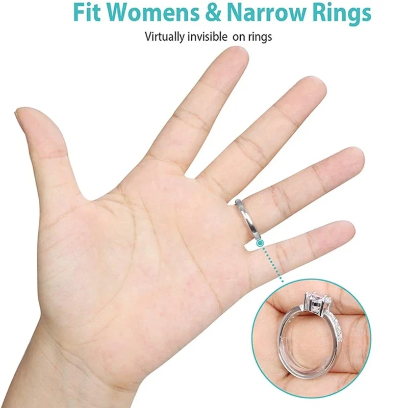 8Pcs Ring Size Adjuster Soft Silicone Comfortable Non-Slip Jewelry Tool For Engagement Wedding Jewelry Making Ring Resizer