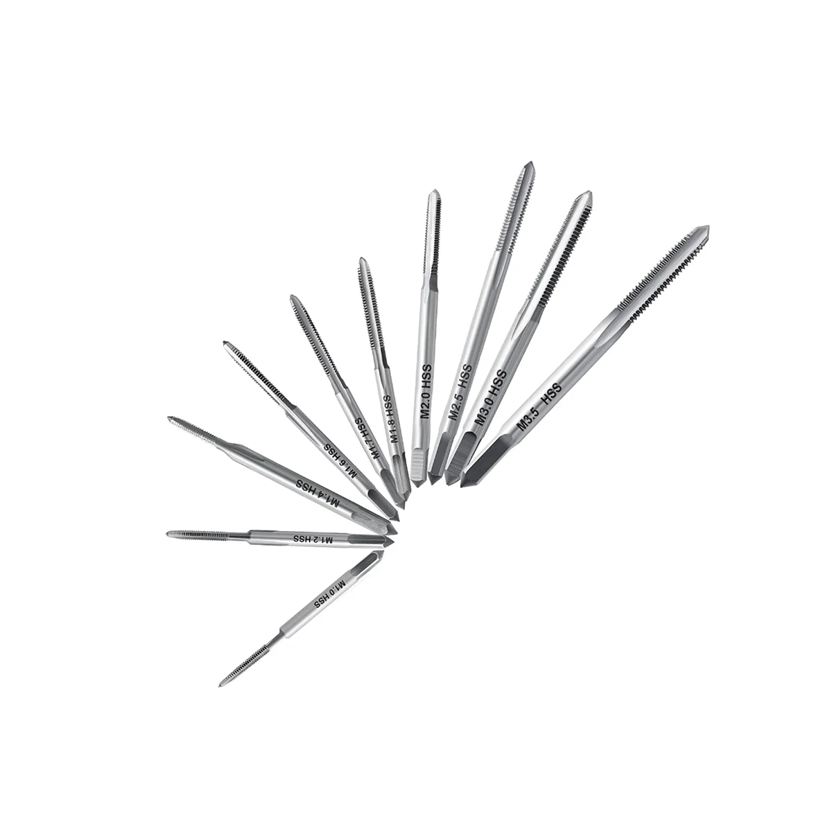 ABNC-10 szt. Mikrogwintowniki do zegarków, mini spiralne gwintowniki z fletem zestawy gwintowników maszynowych metryczny prosty flet gruby gwint M1-M3.5