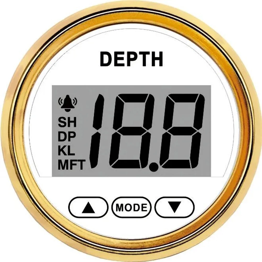 

52mm Digital Depth Gauge Indicator 100 M/110yd For Fishing For Marine Boat Yacht Digital Depth Gauge Indicator Kit Accessories