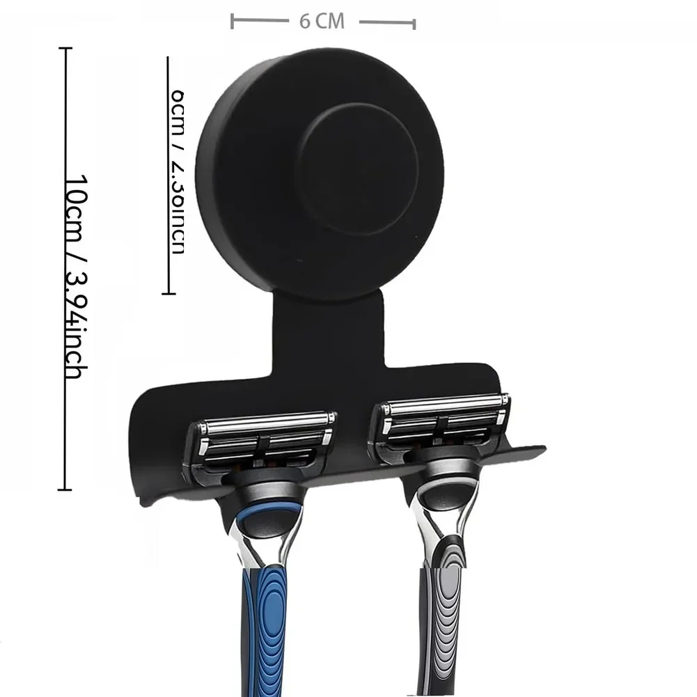 2 Pack Stainless Steel Shaver Holder with Suction Cup Mount for Shower Storage Organizes Razors Towels Loofahs Twist Lock Design