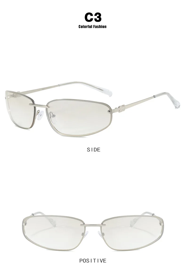 Neue helle farbige Sonnenbrille für Damen, silberne Sonnenbrille für frühes Frühjahr für würzige Mädchen, Quecksilber-Linsenmode – Detail 6