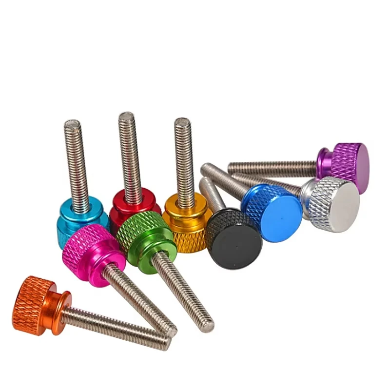 Aluminium Alloy Knurled Thumb Screw M5 Step Bolts 5~100mm For Computer Case Refit