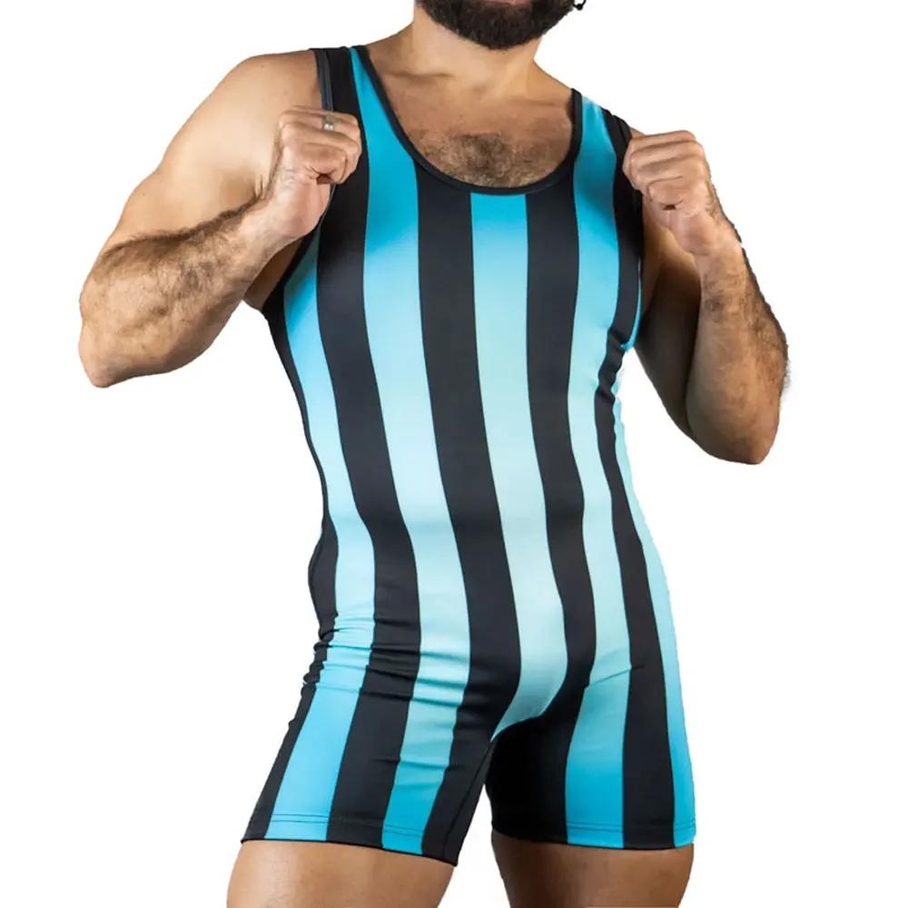 Black and White Wrestling Singlets Suit Boxing Bodysuit Iron Men Swimwear Gym Sport Fitness Skinsuit Sleeveless Running Wear