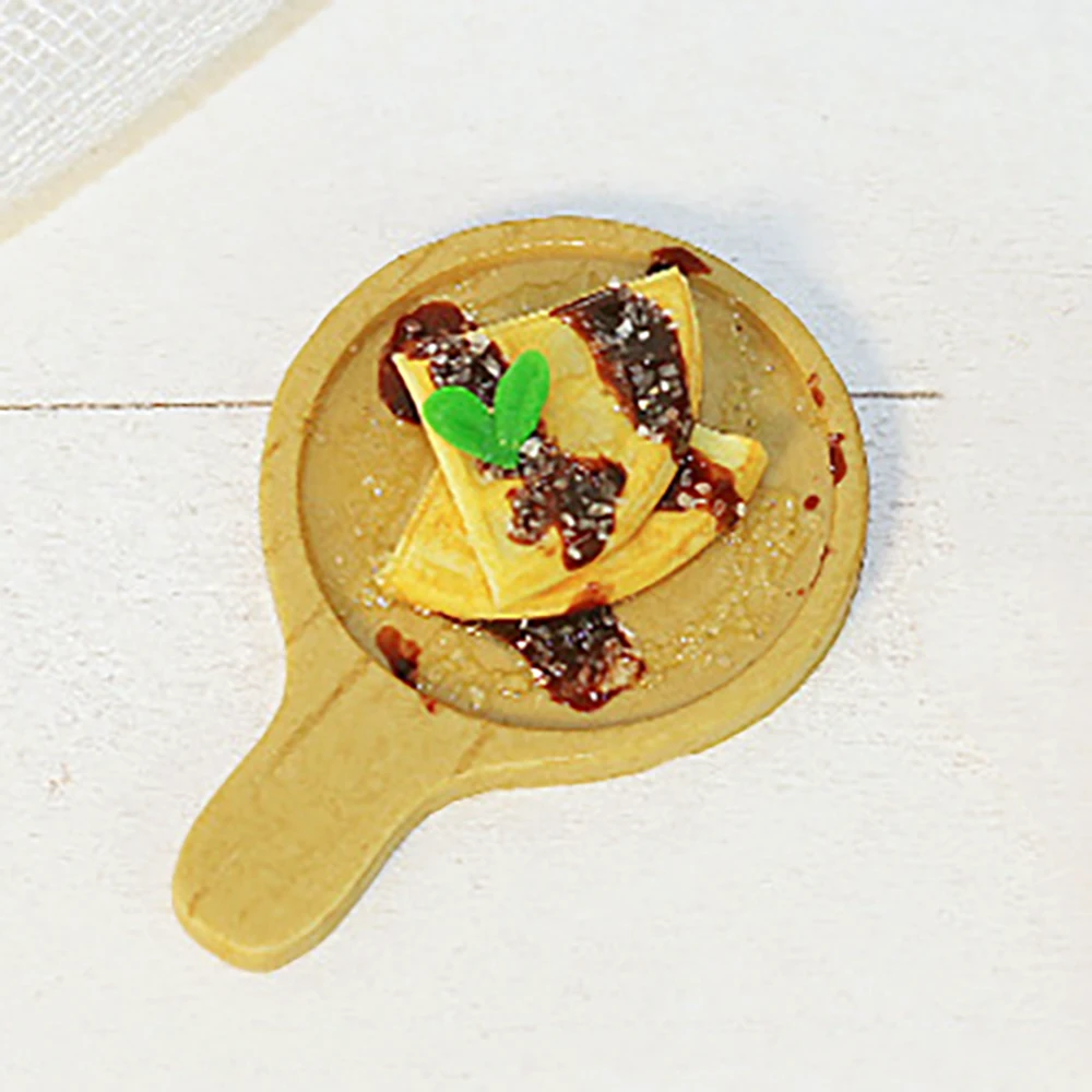 1Pcs 1/12 Dollhouse Miniature Waffle with Tray Model Mini Food Toy for Doll House Accessories Decoration ob11 bjd