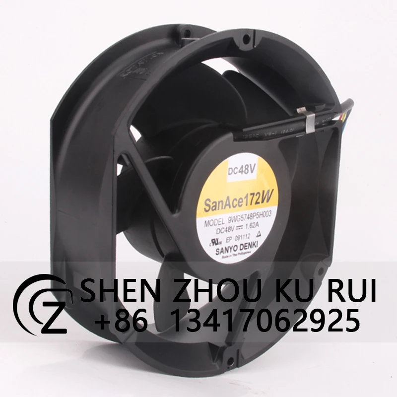 9WG5748P5H003 Case Fan for SANYO 172*172*51MM 48V 1.62A 17CM Waterproof Server Inverter Cooling Fan