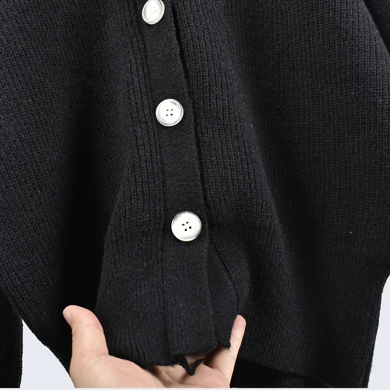 

Осень-зима Thi Long Sve Свободный универсальный однотонный вязаный свитер на одной пуговице, пальто, женское модное пальто