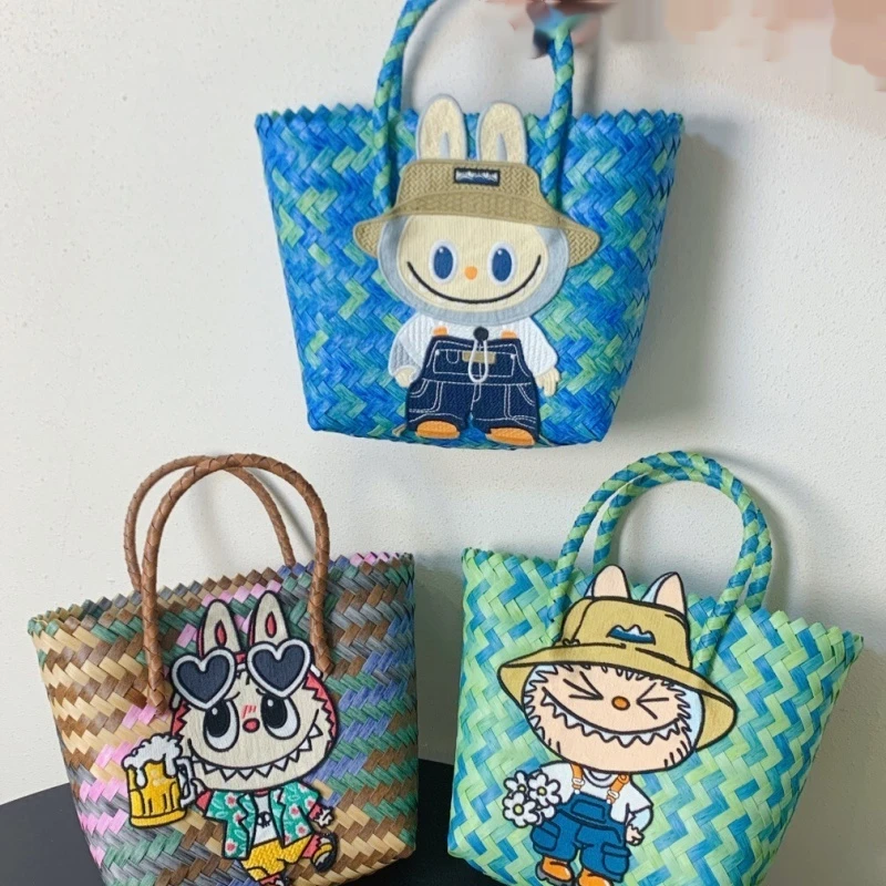

Hot Selling Labubu Handbag Hand Woven Bag Work Commuting Womens Bag Cartoon Vegetable Basket Bag Childrens Vacation Handbag