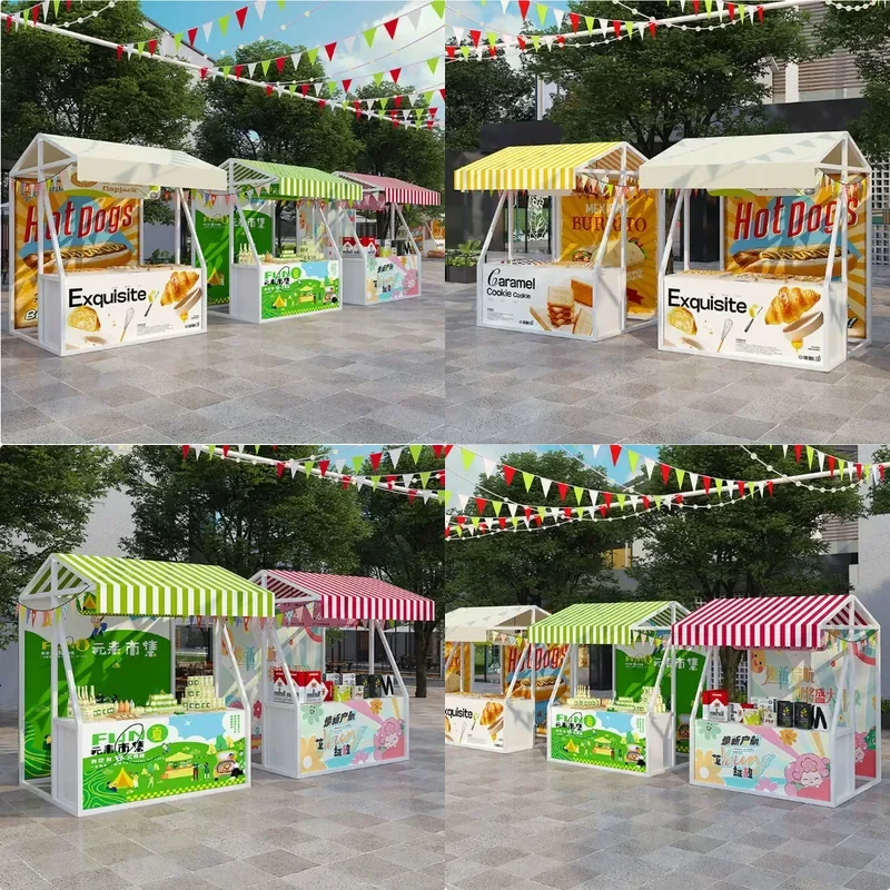 For Outdoor Scenic Area Movable Display Stand Night Market Food Street Vendor Booth Large Event Market