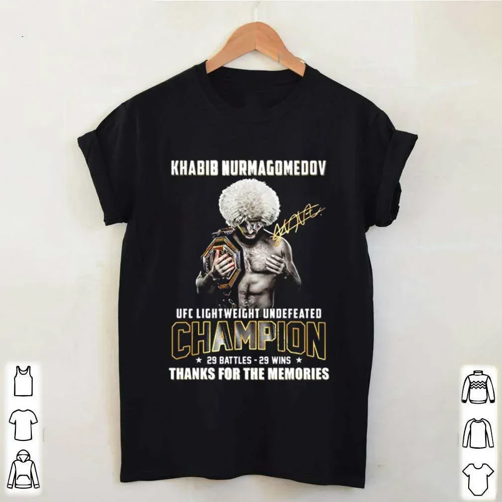 Light Weight Champion Undefeated Khabib Nurmagomedov T-Shirt 100% Cotton O-Neck Short Sleeve Casual Mens T-shirt Size S-3XL