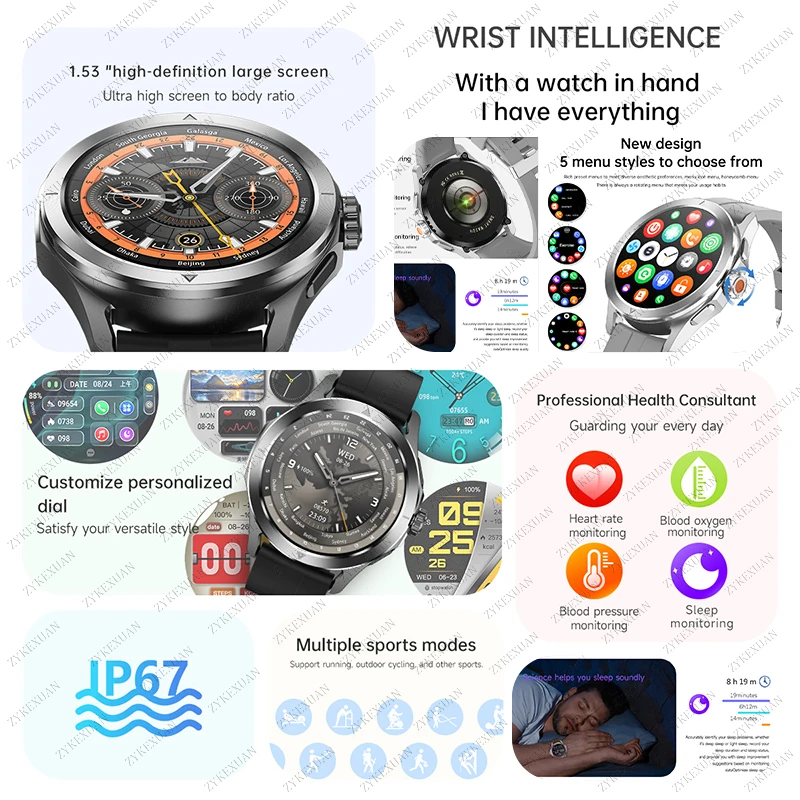 Astuto Della Vigilanza Degli Uomini Per S4 Ultra AMOLED Sport All'aria Aperta NFC GPS Track Frequenza Cardiaca Impermeabile Chiamata Bluetooth Orologio Intelligente 2025 Nuovo