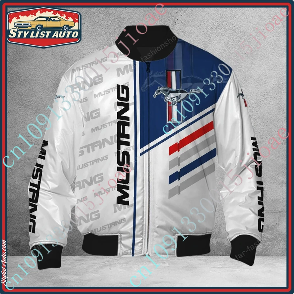 

Mustang Jackets For Men's Clothing Harajuku Parkas Windbreaker Techwear Baseball Uniform Thick Coat Bomber Jacket Custom Logo