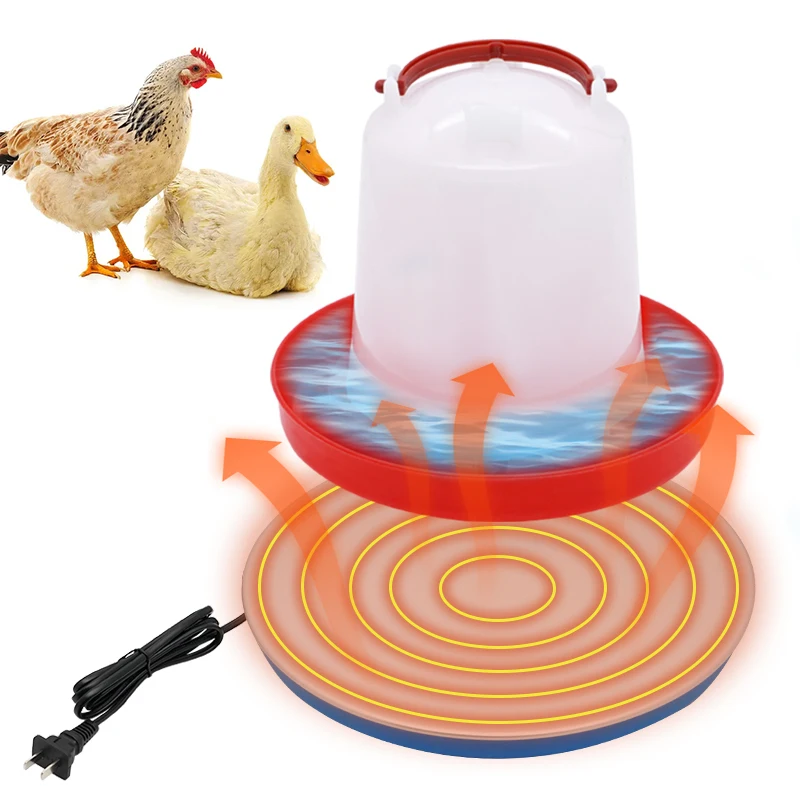 Poultry Waterer Drinker Heated Base Chicken Water Heater Farm Equipment Ptc Heater Universal Pet Water Heater Warmer Base Winter