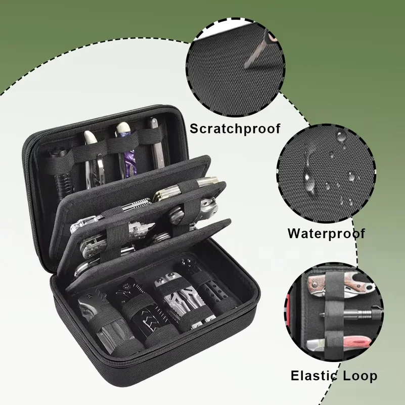 Tactical Knife Storage Bag 24 Knives Display Case Pocket Knives Collection Box Folding Knife Organizer Pouch EDC Tool Pouch view 3