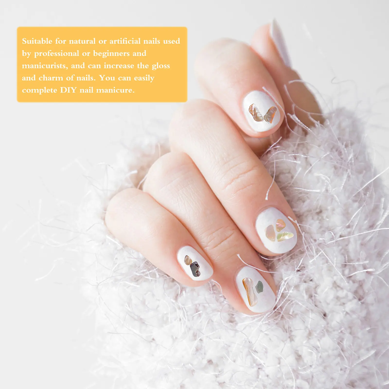 

5pcs Chic Nail Crushed Shells Glitter Stickers Diy Art Decor Shell Sequins Manicures Accessories Gift Box Included