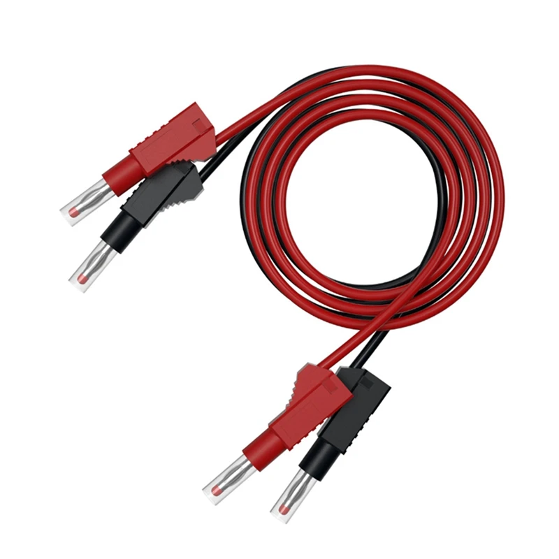 2Pcs Multi-Meter Test Leads Cable Jumper Wire Line Security 4Mm Banana Plug Retractable Test Tool Red Black