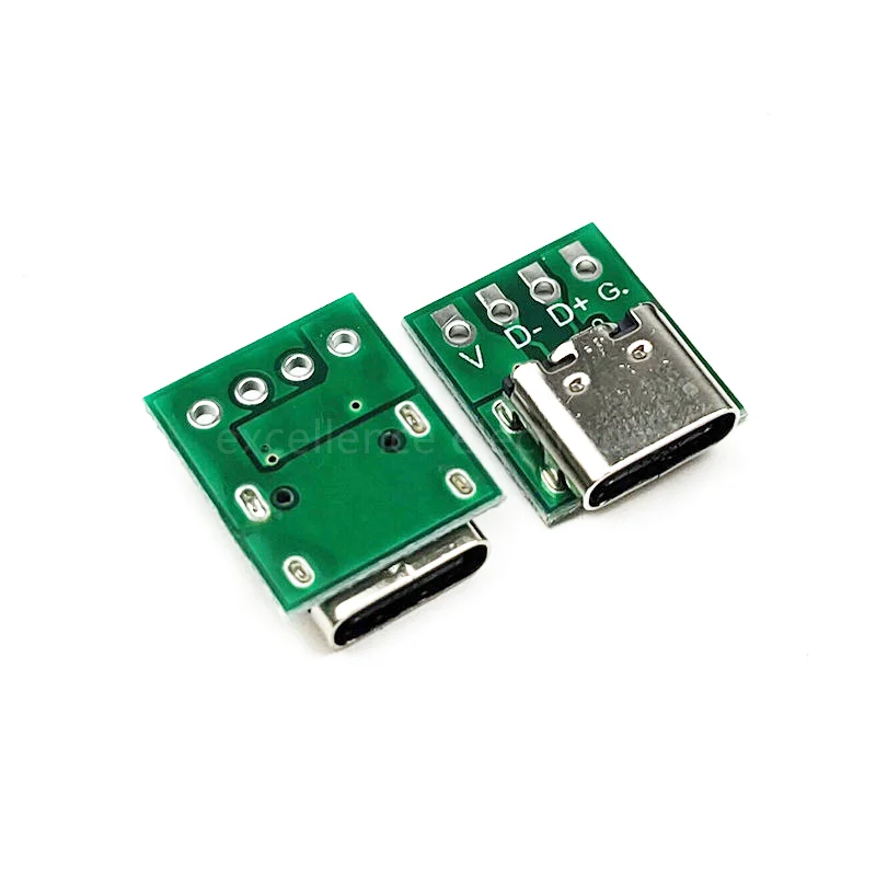 5PCS USB 3.1 TYPE-C Port Female Socket to In-Line DIP-4P Adapter Test Board to Pin Header XH2.54