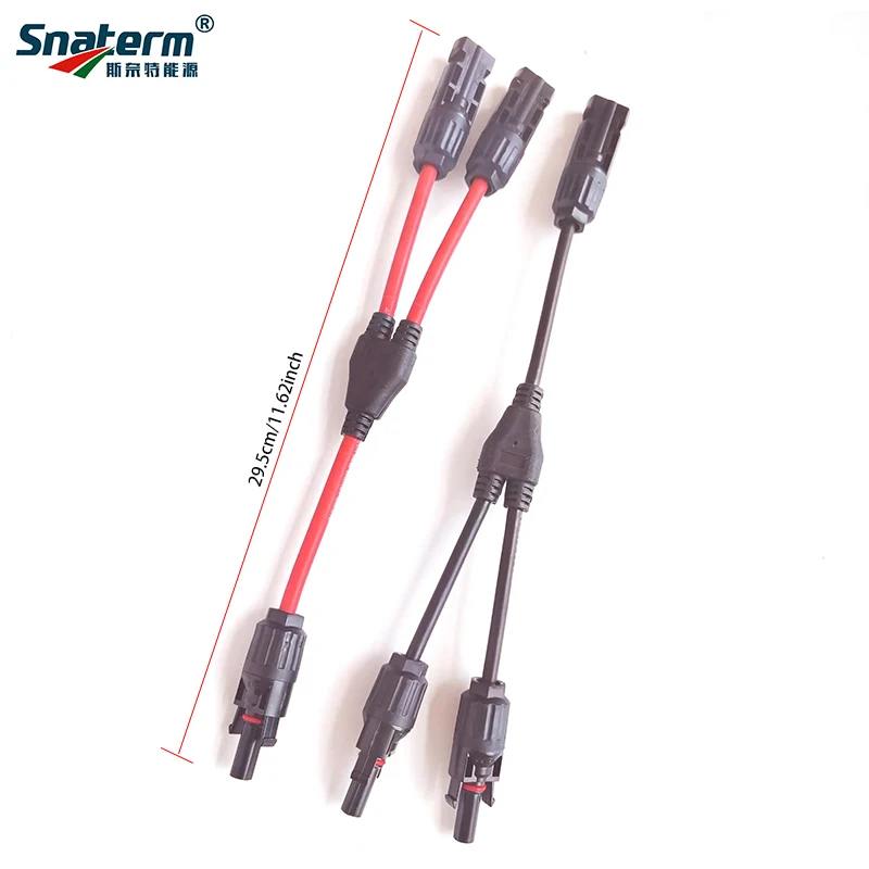 1Pairs x Solar Connector Y T branch M/M/F and F/F/M Y 2 type male 1 female and 2 female 1male Solar Panel Cable Branch Connector