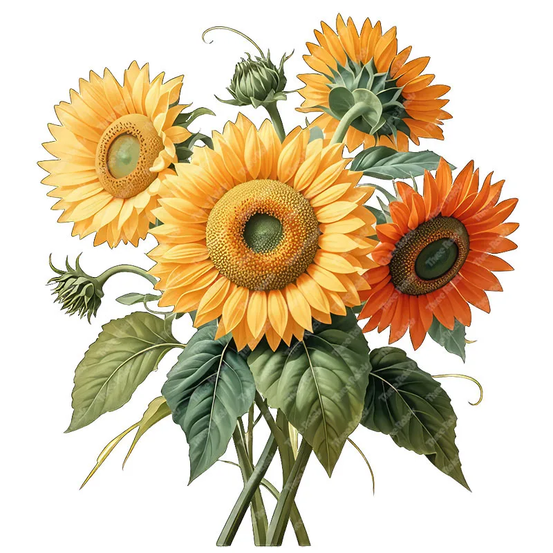 Three Ratels CD105 Colorful Sunflower Art Wall Stickers for Home Decoration Toilet decals Car Stickers view 4