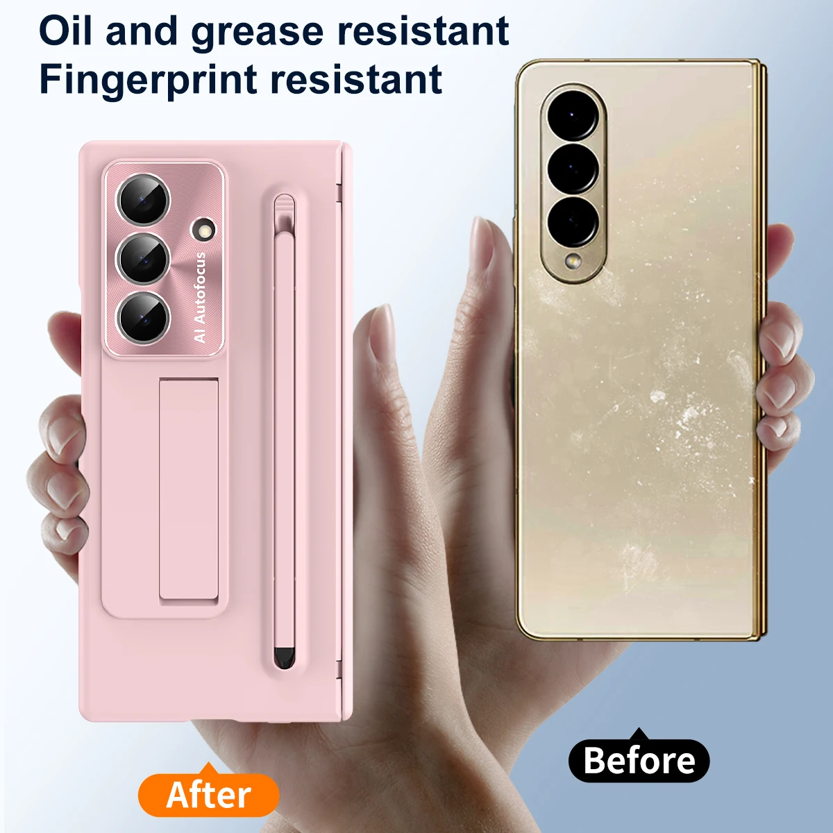 Imagen 3: Funda rígida con soporte para Samsung Galaxy Z Fold 7, película de vidrio templado, cubierta trasera protectora para Samsung Z Fold7 6 5 4.
