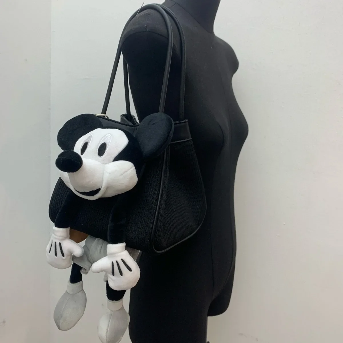 Bolsa de ombro Disney Mickey Dolls feminina, bolsa tiracolo, bolsa de alta capacidade, estojos fofos, bolsa de moda coreana