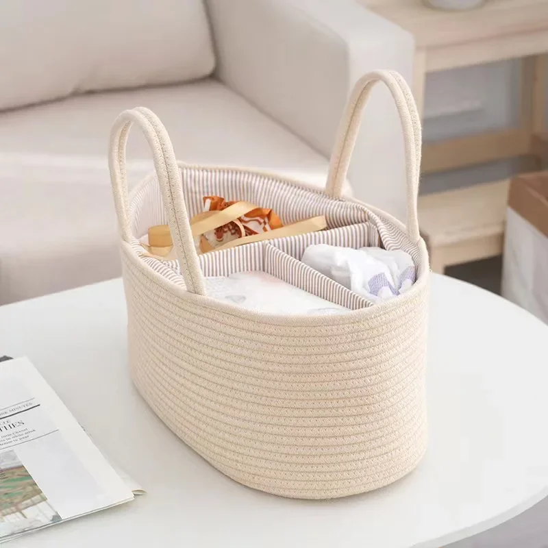 Travel Portable Mommy Bag Cotton Rope Diaper Bag Feeding Bottle Storage Handbag Multifunctional Baby Products Organizer Basket