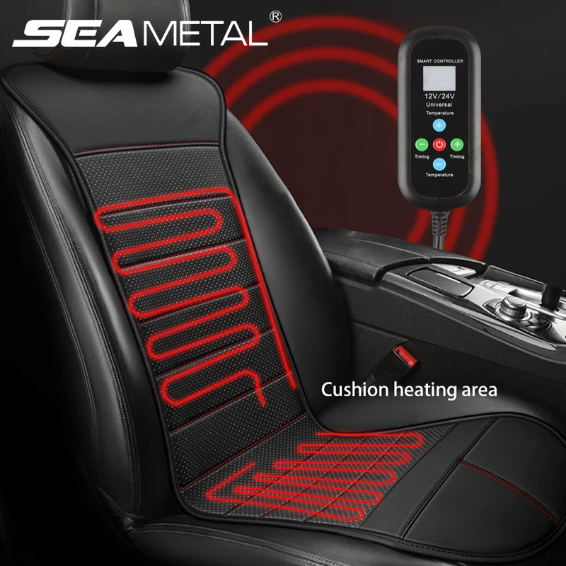 

SEAMETAL Winter Heating Seat Cover for Car Heated Seat Cushion 3-Level Thermal Fast-Heating Auto Cushion Universal for 12V/24V