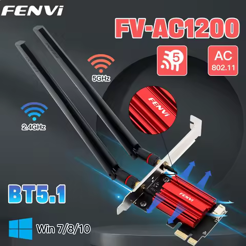 FENVI WiFi 5 PCIE WiFi Adapter AC1200 Wireless Network Card Dual Band 2.4G/5GHz 802.11AC For Bluetooth 4.0 Desktop Windows 10/11